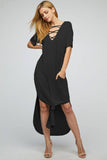 Maxi Dress Caged Neck W/ Pockets - 2 colors