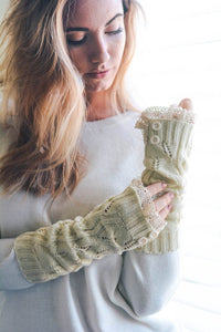 Lace Trim Arm Warmers