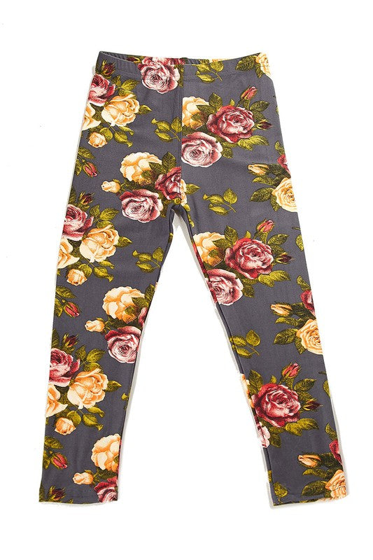 Grey Floral Rose - Kids