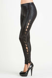 Hologram printed full length leggings with side lace up detailing