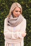 Knit Button Accent Infinity Scarf - Multi Colors