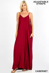 Maxi Dress W/ Pockets & Adjustable Straps