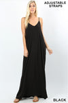 Maxi Dress W/ Pockets & Adjustable Straps