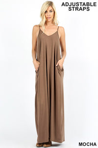 Maxi Dress W/ Pockets & Adjustable Straps