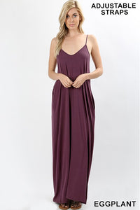 Maxi Dress W/ Pockets & Adjustable Straps