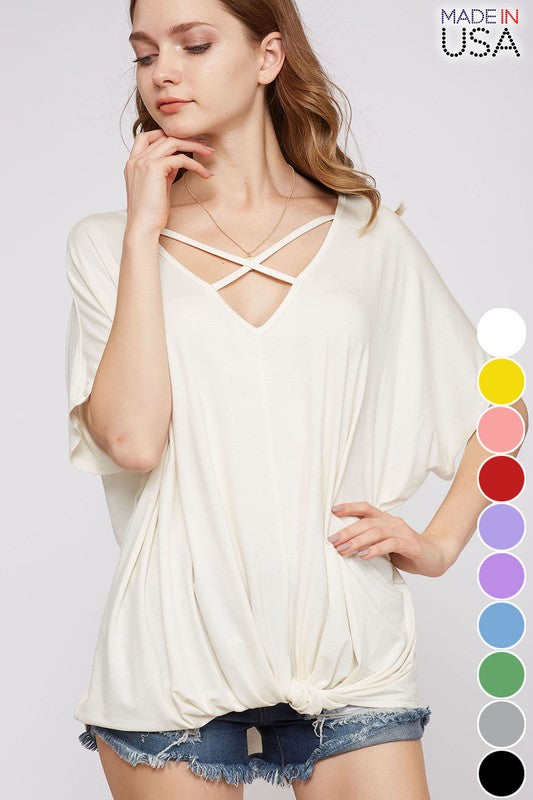 V-Neck Twist Front - Off White