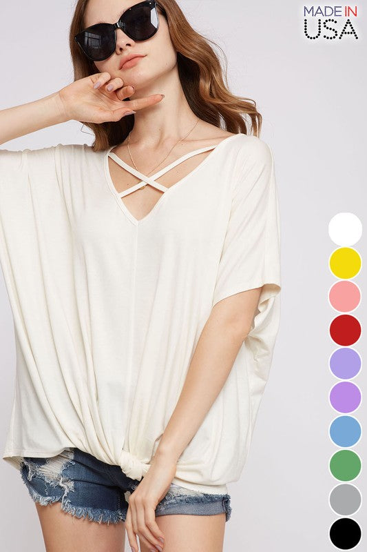 V-Neck Twist Front - Off White