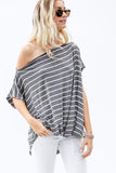 Striped Off The Shoulder Top - More colors