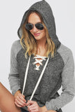 Terry Lace Up Hoodie - More Colors