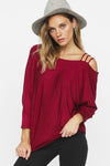 Triple Straps One Shoulder Top - More Colors