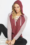 Terry Lace Up Hoodie - More Colors