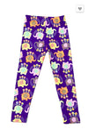 Colorful Floral Elephant Print Leggings - Kids