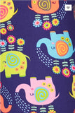 Colorful Floral Elephant Print Leggings - Kids