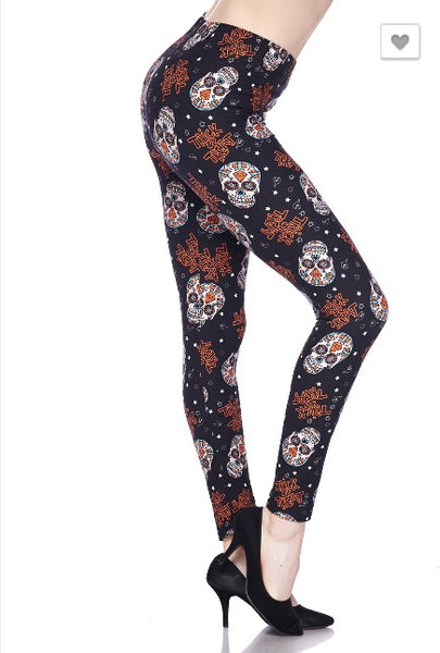 Trick Or Treat Day of the Dead Leggings