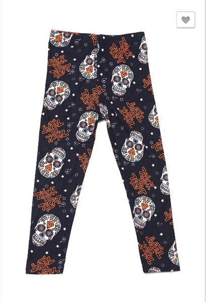 Trick or Treat Day of the Dead Leggings - Kids