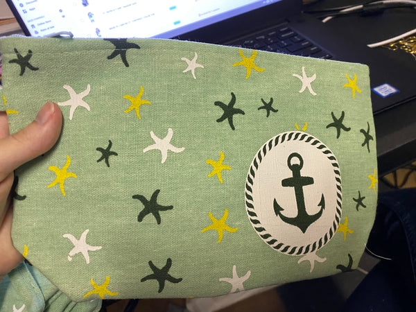 Anchor and Starfish Wristlet Bag