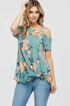 One Shoulder Floral Twist Top