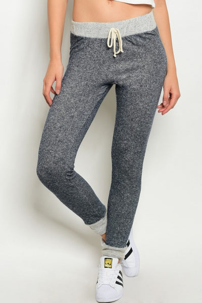 Fitted Jogger Pant Navy Gray