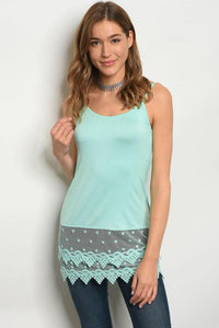 Crochet Trim Tank Top - 2 colors