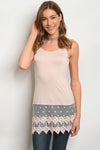 Crochet Trim Tank Top - 2 colors