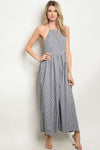 Wide Leg Gingham Jumpsuits