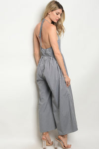 Wide Leg Gingham Jumpsuits