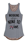 Nine To Wine w/  Animal Print Back Tank