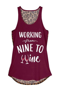 Nine To Wine w/  Animal Print Back Tank