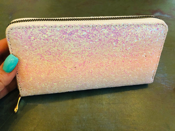 Multicolor Glitter Zipper Wallet