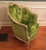 Vintage Green Velour Chair