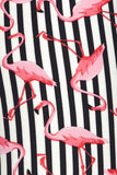 Flamingo on Vertical Stripes Print Leggings - Kids