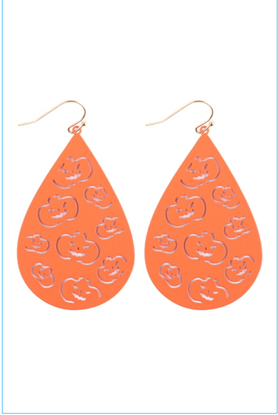 Pumpkin Teardrop Earrings