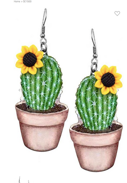 Sunflower & Cactus Earring