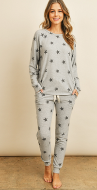 Fun and Stars Jogger Set - LIGHT GREY