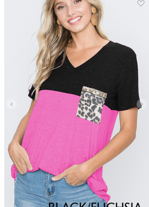 Sequins & Animal Pocket Top