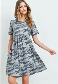 Pocket Camo Dress Grey