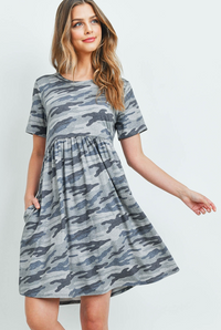 Pocket Camo Dress Grey