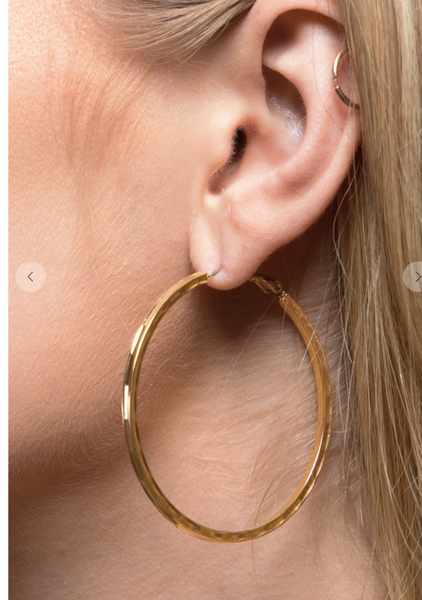 Textured Hammered Hoop Earrings