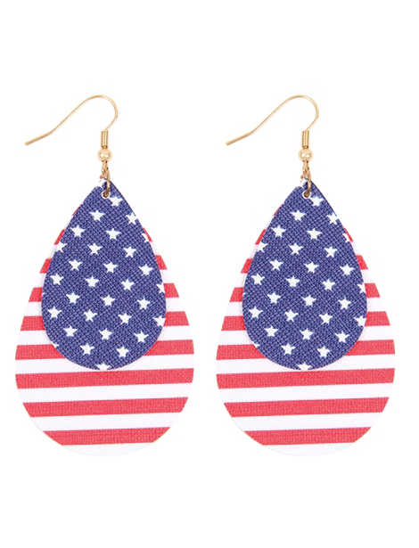 Flag Tear Drop Earring