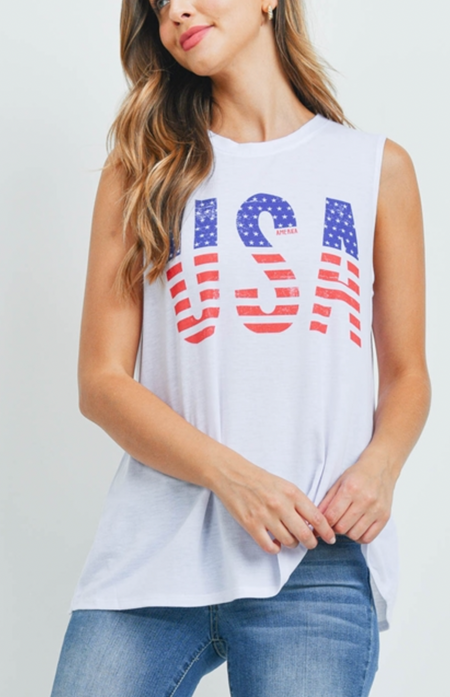 USA Flag Heart and Floral TEE DTG