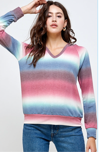 Tie Dye Stripe Hoodie ( 2 colors )