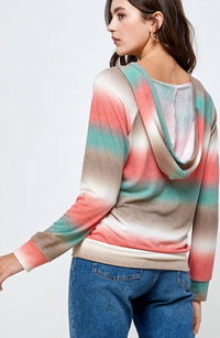 Tie Dye Stripe Hoodie ( 2 colors )