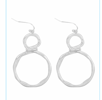 Knot Cast Round Earrings (silver or gold)