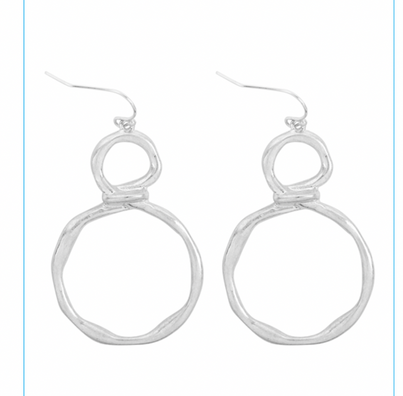 Knot Cast Round Earrings (silver or gold)