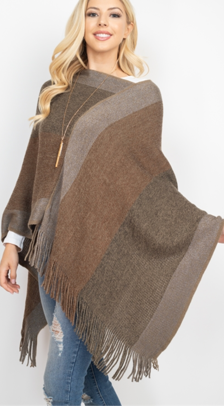 Tri Color Poncho ( 2 COLORS )