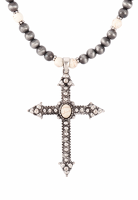 Navajo & Pearl Cross Necklace