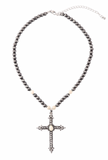 Navajo & Pearl Cross Necklace