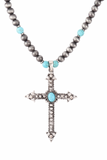 Navajo & Pearl Cross Necklace