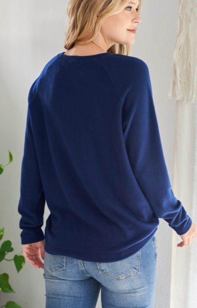LONG SLEEVED SOLID HACCI TOP ( 2 colors )