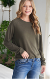 LONG SLEEVED SOLID HACCI TOP ( 2 colors )